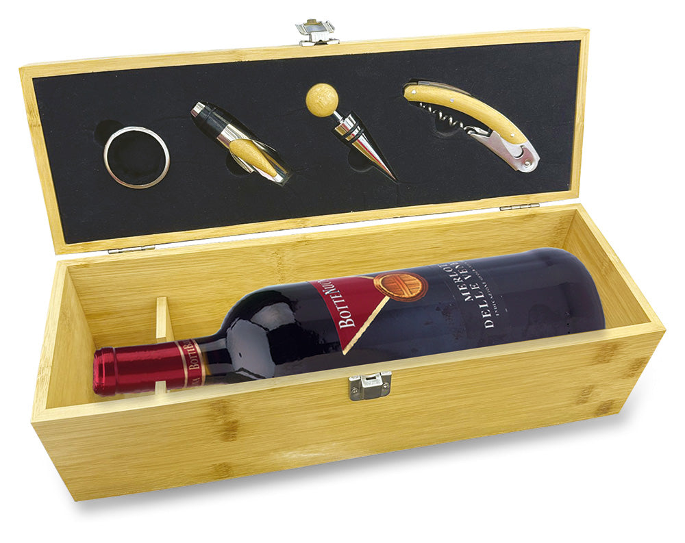 CASSETTA BAMBOO P/BOTTIGLIE 1 POSTO