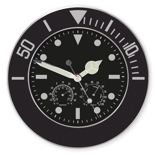 OROLOGIO+TERMOMETR+IGROMETRO DA MURO CIRC.