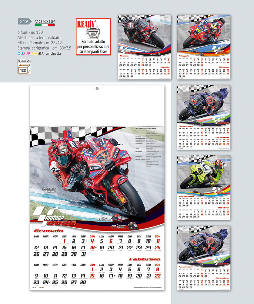 ILLUSTRATO "MOTO G.P." 6Fg. F.to 33x49