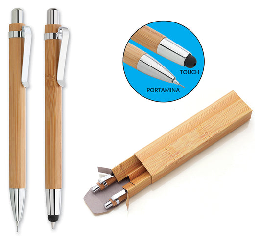 SET "BAMBU'" PENNA A SCATTO TOUCH + P/MINE