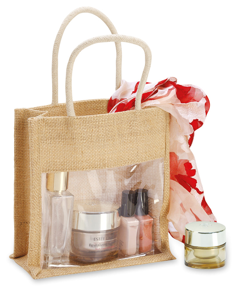 BORSA YUTA CON FINESTRAPVC 18X19X8