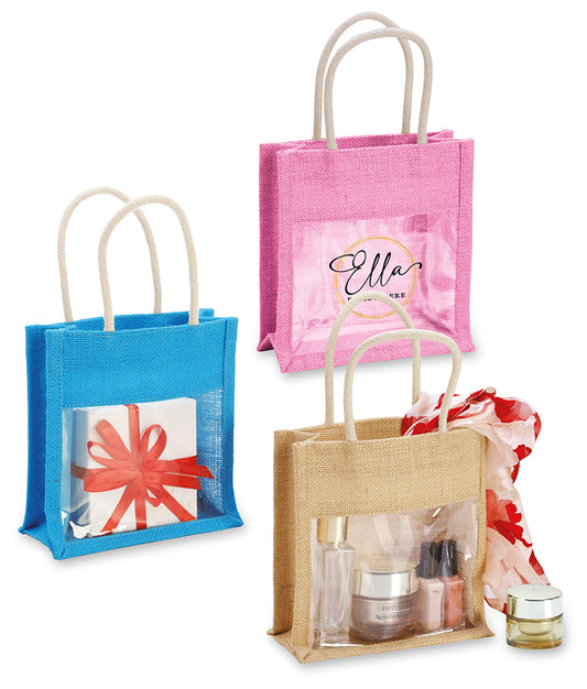 BORSA YUTA CON FINESTRAPVC 18X19X8