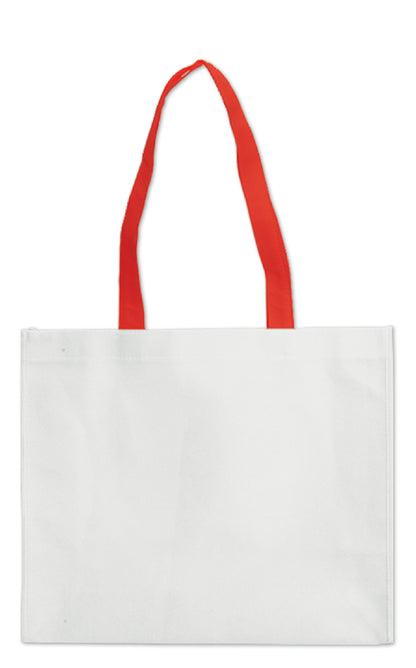 BORSA BIANCA TNT CM.40x35x12 MANICI COLORATI LUNGHI