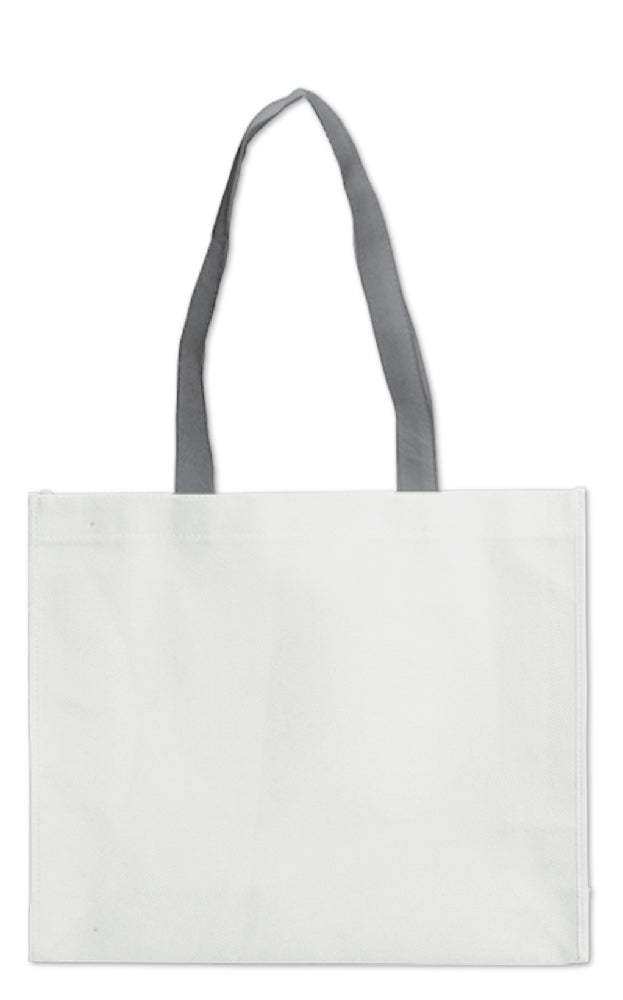 BORSA BIANCA TNT CM.40x35x12 MANICI COLORATI LUNGHI