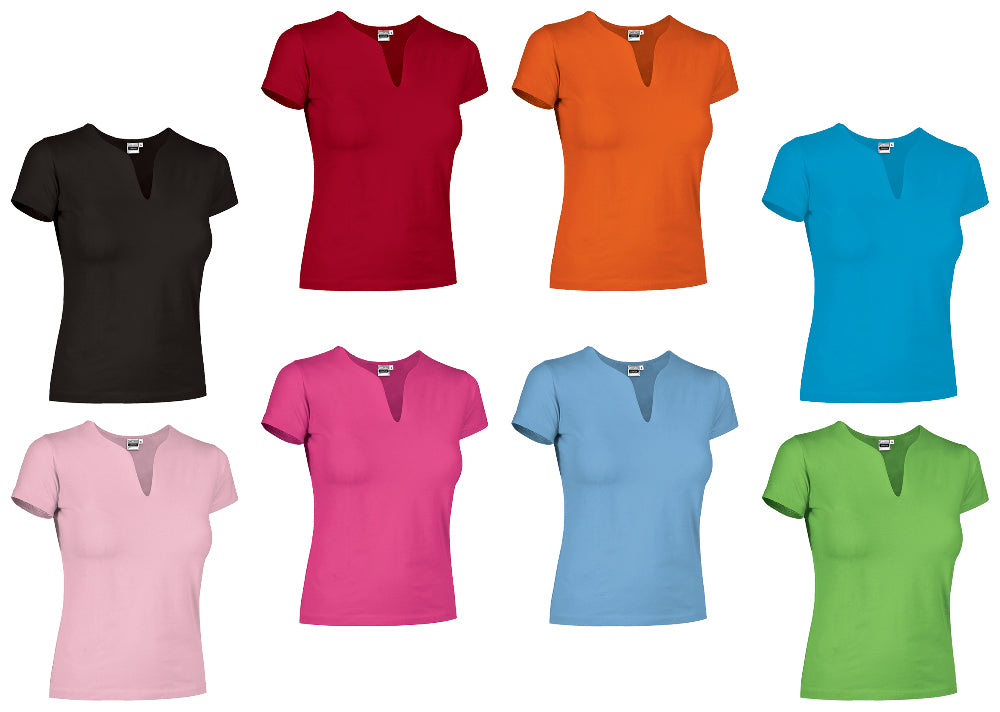 T-SHIRT LADY TROPICAL COTONE COLORATO 190GR