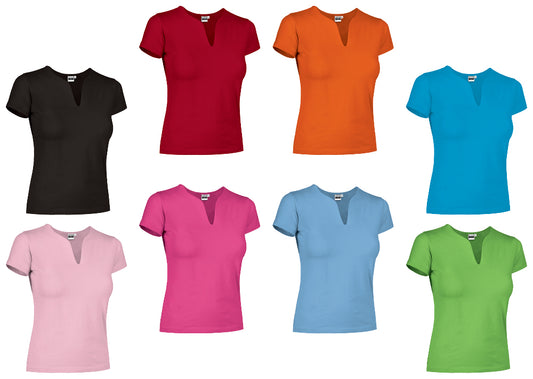 T-SHIRT LADY TROPICAL COTONE COLORATO 190GR