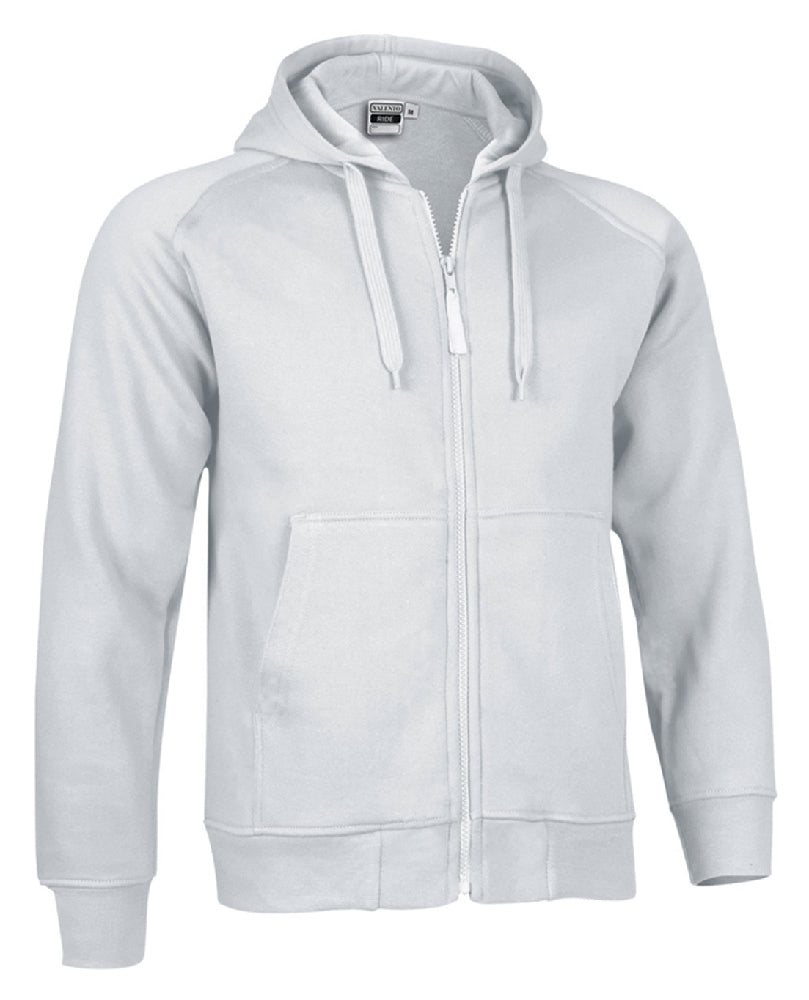 FELPA COLORATA C/CAPPUCCIO E ZIP INTERA 320GR