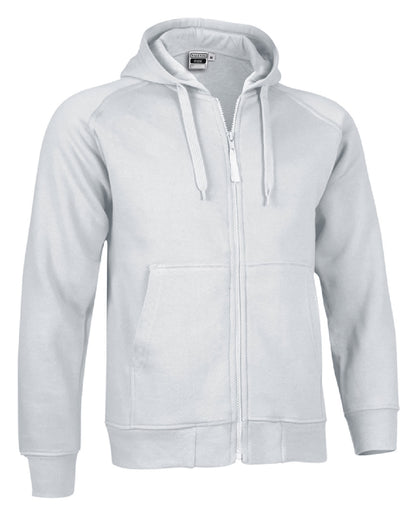 FELPA COLORATA C/CAPPUCCIO E ZIP INTERA 320GR