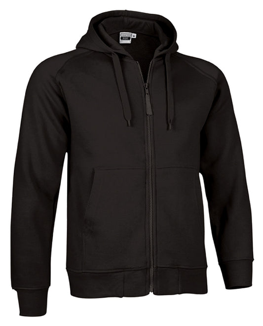 FELPA COLORATA C/CAPPUCCIO E ZIP INTERA 320GR