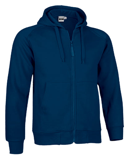 FELPA COLORATA C/CAPPUCCIO E ZIP INTERA 320GR