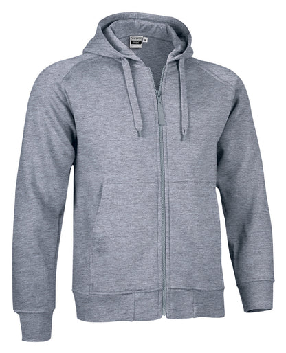 FELPA COLORATA C/CAPPUCCIO E ZIP INTERA 320GR