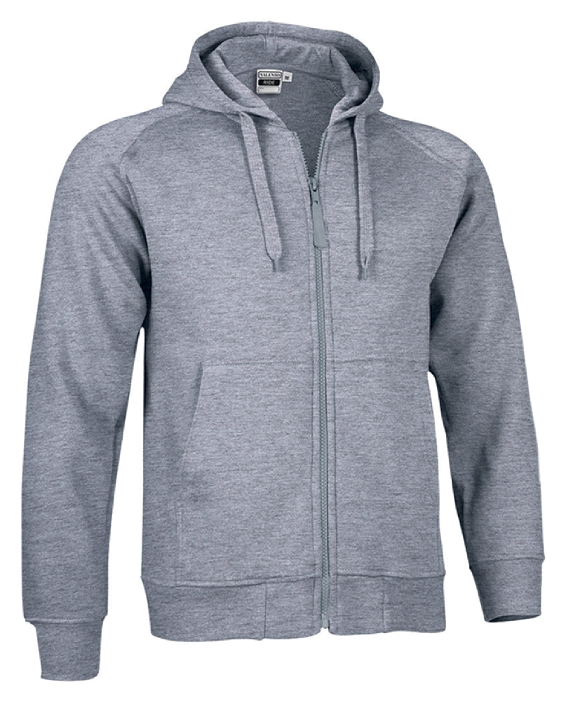 FELPA COLORATA C/CAPPUCCIO E ZIP INTERA 320GR